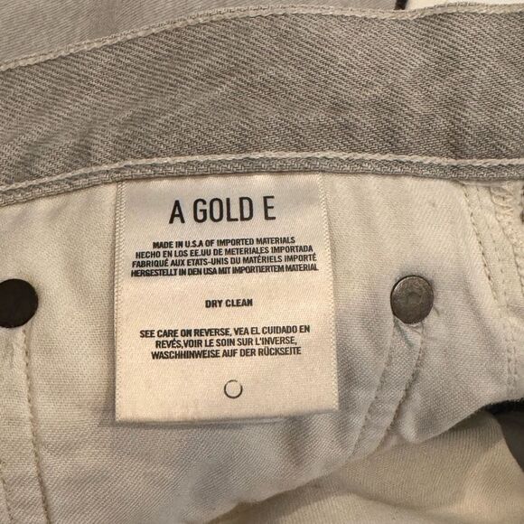 AGOLDE Pieced '90s High-Rise Leather & Denim Straight-Leg Jeans 30 - Picture 5 of 6